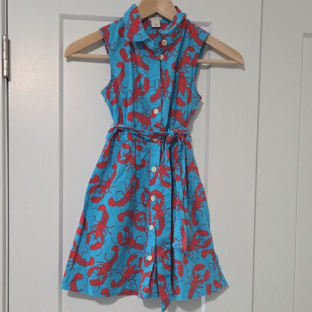 Crewcuts Blue and Pink Sleeveless Sundress with Polo Collar